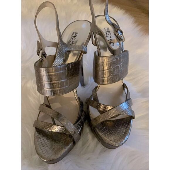 Michael Kors Nadja platform heels 6 inch heels 9.5 size - Picture 1 of 5